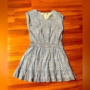 Vineyard Vines Blue and White Smocked Waist Dress